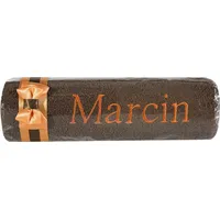 Dvielis ar izšuvumu 50X90 Marcin brūns, oranžs bantiņš vārda dienas dāvanai 1173553