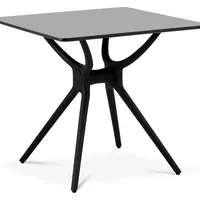 FrommAmpStarck Galda kvadrātveida galds mājas birojam universāls maks.150 kg 80X80 cm Melns 10260325