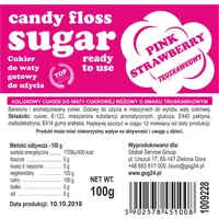 Gsg24 Krāsains cukurs kokvilnas rozā zemeņu garšai - paciņa 100G 1009228