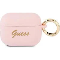 Guess case for Airpods Pro Guapsssi pink Silicone Vintage Script