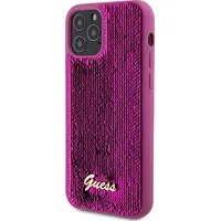 Guess Sequin Script Logo Case for iPhone 12 Pro Magenta Guhcp12Mpsfdgsf