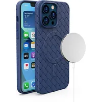 Hurtel Pīts futrālis iPhone 15 Pro ar Magsafe Woven Case, tumši zils 9145576281321