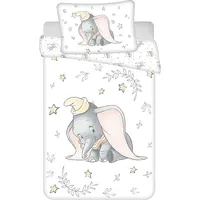 Kokvilnas gultas veļa 100X135 Elephant Dumbo salds pelēks zilonis bērnu gultiņai 1018 5300852
