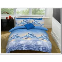 Kokvilnas gultas veļa 160X200 578E 0423 Blue Dolphins jauns 970200