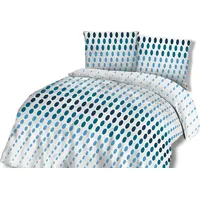 Kokvilnas gultas veļa 160X200 71453/1 punkti balti zila ģeometrija Cottonlove 2 2300575