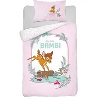Kokvilnas gultasveļa 100X135 Bambi brieža zaķis rozā balts 3312 A bērnu gultiņai 6207 spilvendrāna 40X60 2049585