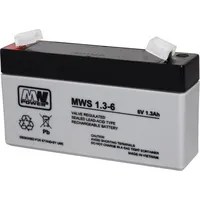 Mpl Power Elektro Mw Mws 1.3-6 Ups battery Lead-Acid accumulator Vrla Agm Maintenance-Free 6 V 1,3 Ah Black, Grey
