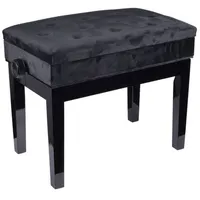 Nn Ława 2 Wl - piano bench with storage compartment, velour, black 5908249802698