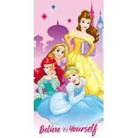 Pludmales dvielis 70X140 Princeses 9766 Princess Cinderella Bella Rapunzel Ariel kokvilna 2049031