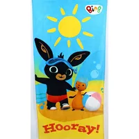 Pludmales dvielis 70X140 Rabbit Bing Flop zaķa jautrība pludmalē 360 g/m2 bērnu zils dzeltens 5540 821-554