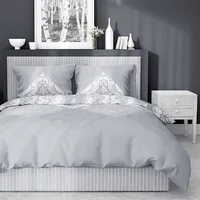 Satīna gultas veļa 220X200 3663 C pelēks balts Glamour ornaments Home Satin 3 2301084
