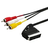 Savio Audio/Video Scart  3Xrca Cinch cable 2M Cl-133 Black