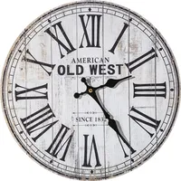 Sienas pulkstenis 60X5 Laiks 08 B Old West zemnieciski balti dēļi veci mežonīgi rietumi 1170256