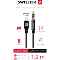 Swissten Textile Audio Adapteris Lightning  3 5 mm 1.5M 73501213