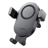 Ugreen Qi 15W bezvadu automašīnas lādētājs  melna režģa tālruņa turētājs 6957303841189