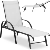 Uniprodo Dārza krēsls ar regulējamu atzveltni un alumīnija rāmi līdz 160 kg gaiši pelēks 10250500