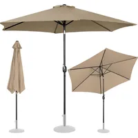 Uniprodo Dārza lietussargs apaļš, liels noliecams ar kloķa diametru. 300 cm pelēkbrūns 10250557