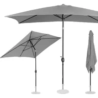 Uniprodo Taisnstūrveida noliecams dārza lietussargs ar kloķi, 200 x 300 cm, tumši pelēks 10250543
