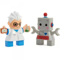 2 figūriņas Zinātnieks un robots bloķē vafeles 644047