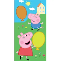 Bērnudārza dvielis 30X50 Peppa Pig house baloni zili zaļi 1713 bērnu kokvilna Džordžs rokām 2300975