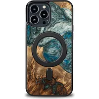 Bewood Wood and Resin Case for iPhone 13 Pro Max Magsafe Unique Planet Earth - Blue Green Bwd12119-0