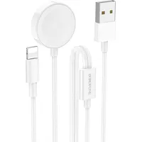Borofone Wireless induction charger Bq22 2 in 1 for iWatch or phone white Ład001672