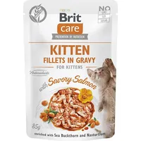 Brit Care Cat Kitten Savory Salmon Pouch - wet cat food 85 g Art1113958