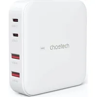 Choetech Pd8008 100W Gan fast charger 2X Usb-A  Usb-C - white 01.01.02.Xx-Pd8008-Eu-Wh