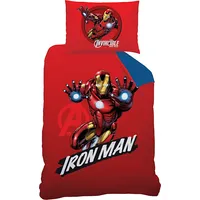 Cti Kokvilnas gultas veļa 140X200 Avengers 7655 Captain America Iron Man tumši zila sarkana spilvendrāna 70X90 5244765