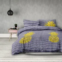 Decoking Mikrošķiedras gultas veļa 160X200 ananāsi violeti dzelteni Pineapple Basic 5000553