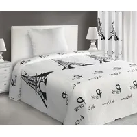 Dekoratīvais gultas pārklājs 170X210 Franc 1 Paris Eifeļa tornis krēmkrāsas melns 1163566