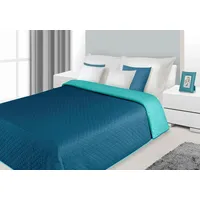 Dekoratīvais gultas pārklājs 170X210 Alex piparmētru zils, abpusējs 1170279