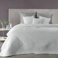 Dekoratīvais gultas pārklājs 170X210 Sofia 2 balta velūra ģeometrija 380238