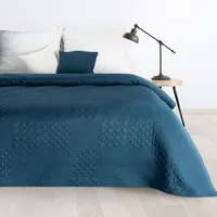 Dekoratīvais gultas pārklājs 220X240 Boni 5 tumši zils ģeometrisks 404741
