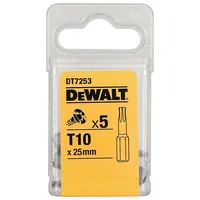 Dewalt-Akcesoria komplektā 5 gab. 1/4 uzgaļi Torx skrūvēm, izmērs Tx10/25Mm, Dewalt Dt7253-Qz