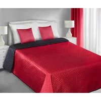 Divpusējs gultas pārklājs 220X240 Ada sarkans un melns 1160322