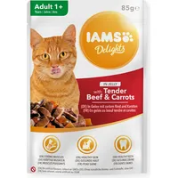 Eukanuba Iams Delights Adult Beef with carrot in jelly- wet cat food - 85G Art1849060