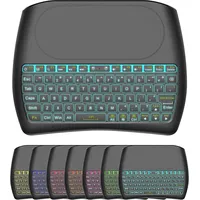 Fusion D8 bezvadu mini tastatūra datoram  Ps4 Xbox Smart Tv Android skārienpaliktnis melns Ar Rgb fona apgaismojumu Fusd8Mini