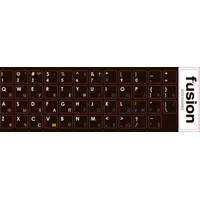Fusion laminētas klaviatūras uzlīmes Ru  Eng varavīksnes krāsas Fus-Uz-Re-Rb