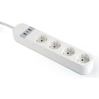 Gembird Smart power strip with Usb charger, 4 French sockets, white Tsl-Ps-S4U-01-W