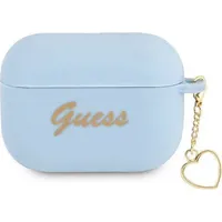 Guess case for Airpods Pro Guaplschsb blue Silicone Heart Charm