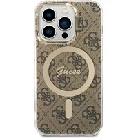 Guess Iml 4G Magsafe Case for iPhone 15 Pro Brown Guhmp15Lh4Stw