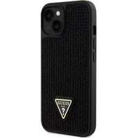 Guess Rhinestones Triangle Metal Logo Case for iPhone 15 Black Guhcp15Shdgtpk