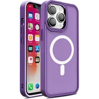 Hurtel Magnētisks futrālis ar Magsafe iPhone 15 Pro, purpursarkani štropes caurumi 9145576280140