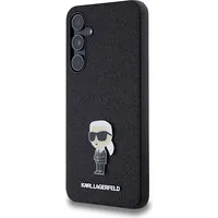 Karl Lagerfeld Fixed Glitter Metal Ikonik Case for Samsung Galaxy A55 5G Black Klhcsa55Gknpsk