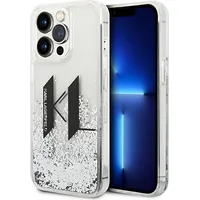 Karl Lagerfeld Klhcp14Llbklcs iPhone 14 Pro 6,1 srebrny silver hardcase Liquid Glitter Big Kl