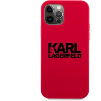 Klhcp12Mslklre Karl Lagerfeld Stack Black Logo Silicone Case for iPhone 12 Pro 6.1 Red