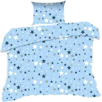 Kokvilnas gultas veļa 140 X 200 364 000 Zvaigžņu zila bērniem 24 G 2360211