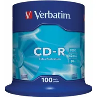 Matricas Cd-R Verbatim 700Mb 1X-52X Extra Protection, 100 Pack Spindle 43411V