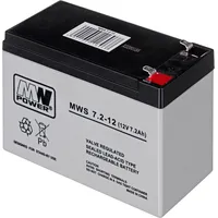 Mpl Power Elektro Mw Mws 7.2-12 Ups battery Lead-Acid accumulator Vrla Agm Maintenance-Free 12 V 7,2 Ah Black, Grey